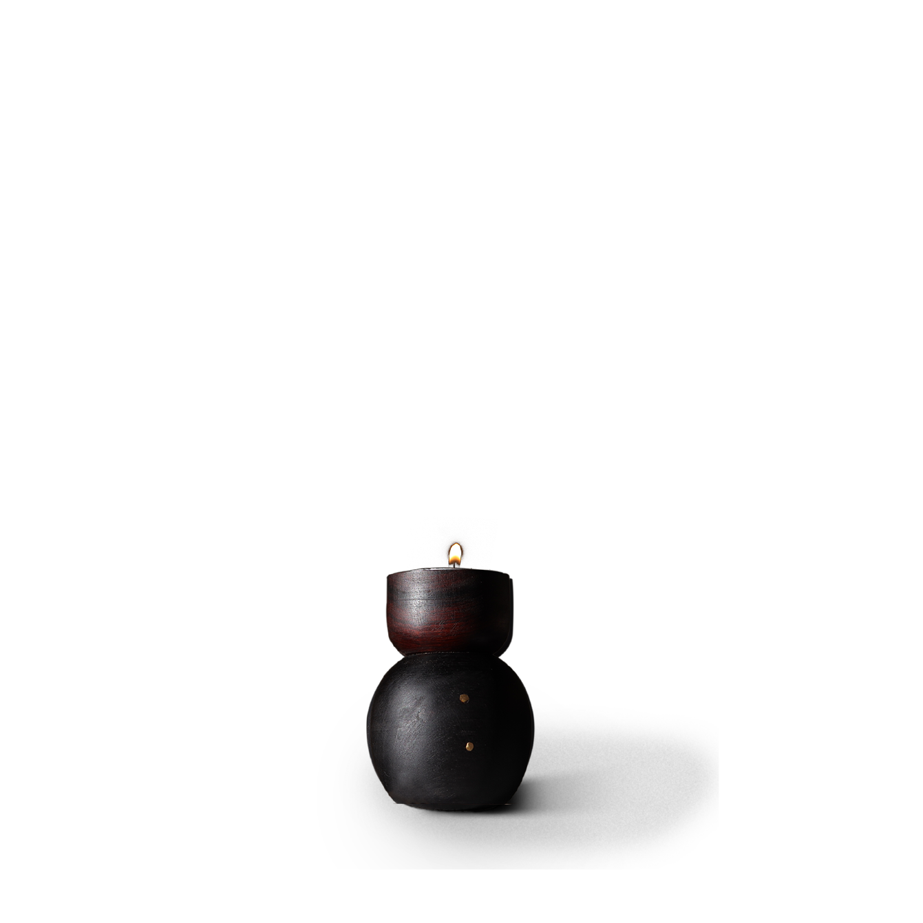 Attakai tealight holder / stacked / dark tone