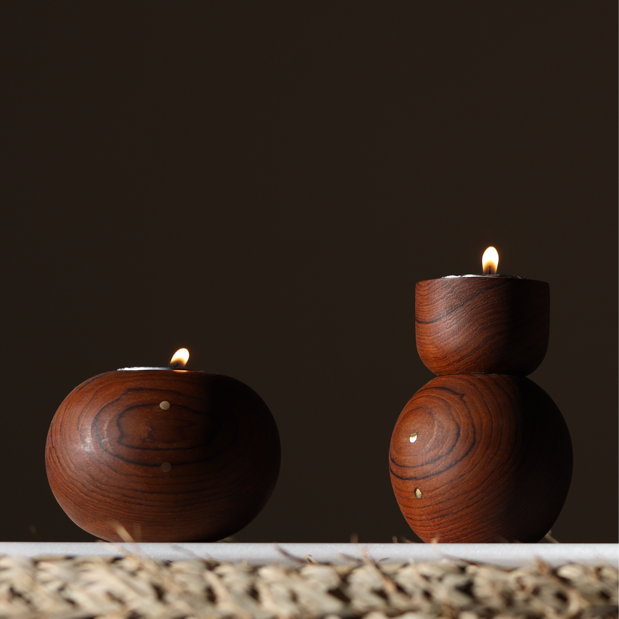 The Attakai tealight holders / set of 2 / mid tone